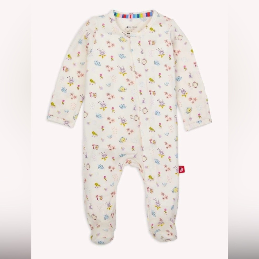 Disney x Magnetic Me Kids One Piece Footie - White with Multicolor 3-6months